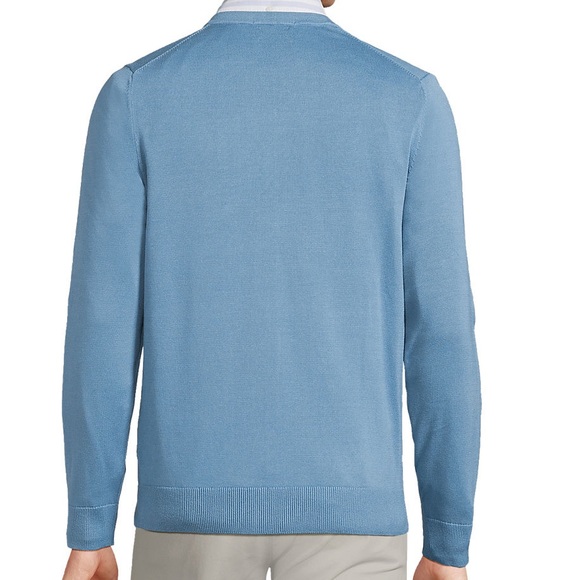 Lands’ End- Supima Cotton V-neck Men’s Sweater- Muted Blue - Extra Large/ Tall - Picture 6 of 8
